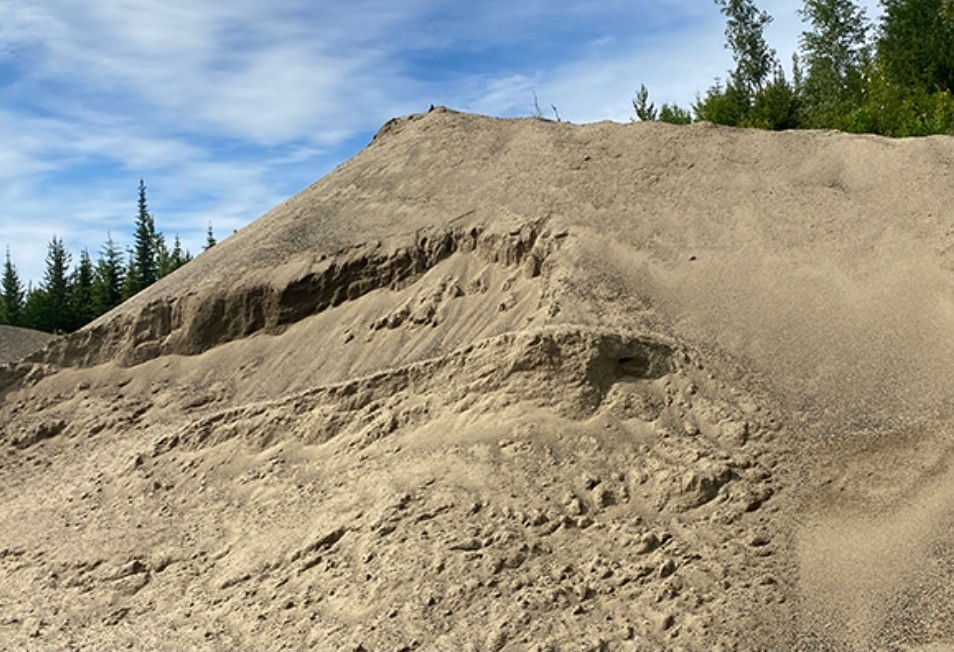 Sand pile Patterson Gravel Pit — salt vs sand for ice Prince George